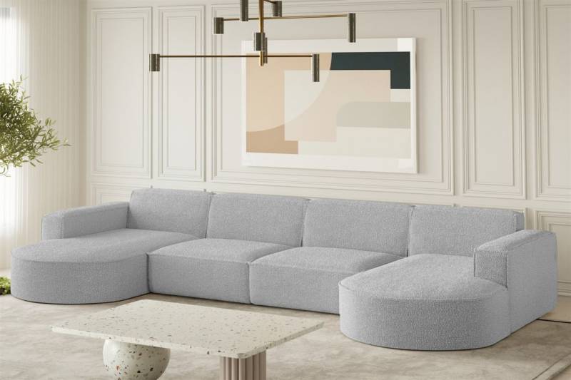 Wohnlandschaft U-Form Sofa PALMA XL in Stoff Ascot Toffee von Fun Möbel