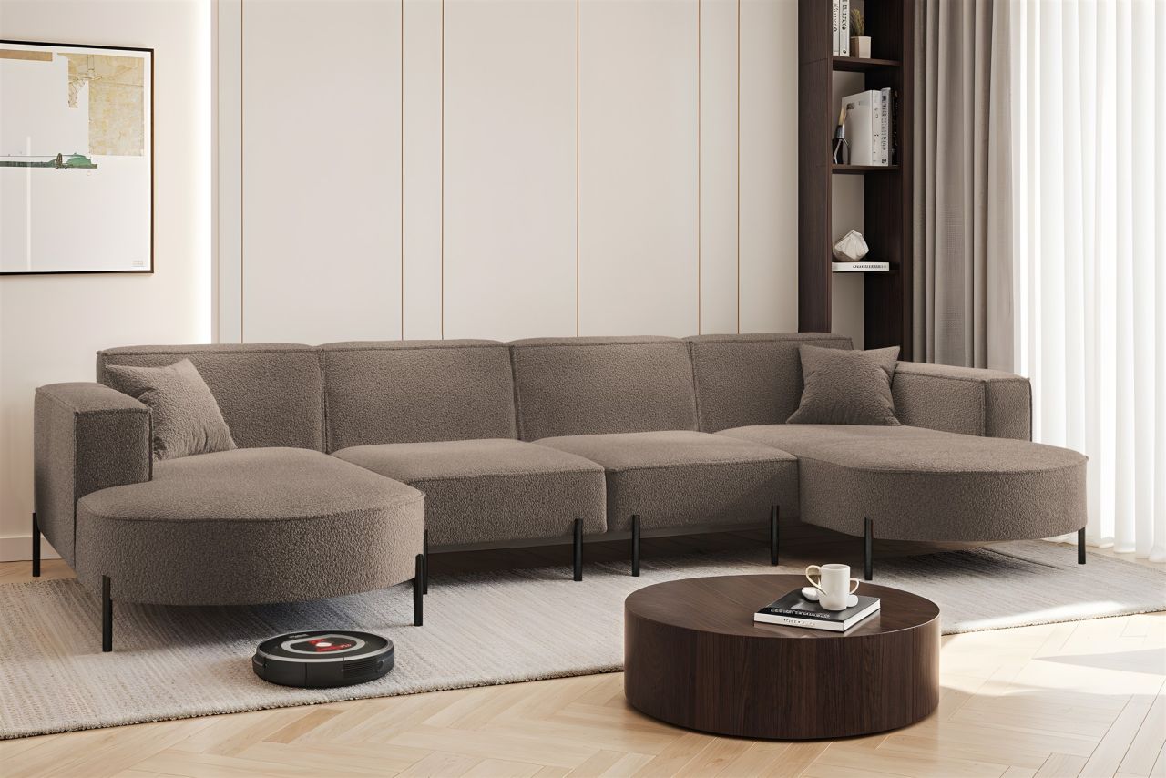 Wohnlandschaft U-Form Sofa VALENCIA XL in Stoff Quelle Braun Wohnlandschaft U-Form Sofa VALENCIA XL in Stoff Quelle Braun von Fun Möbel