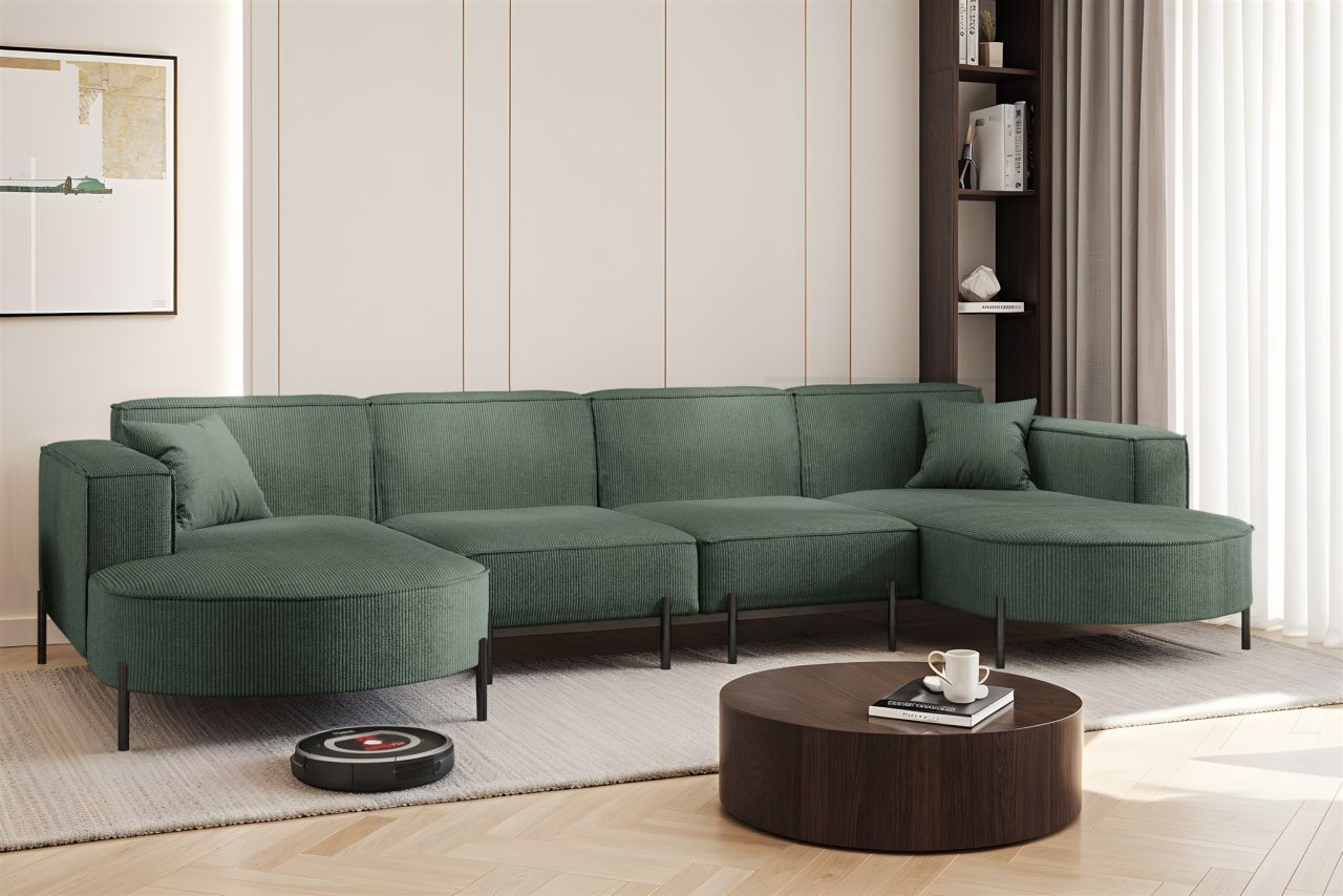 Wohnlandschaft U-Form Sofa VALENCIA XL in Stoff Scala Forest Wohnlandschaft U-Form Sofa VALENCIA XL in Stoff Scala Forest von Fun Möbel