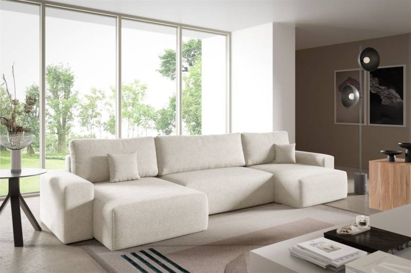 Wohnlandschaft mit Schlaffunktion ARONA in Stoff Centaur Creme Wohnlandschaft mit Schlaffunktion ARONA in Stoff Centaur Creme von Fun Möbel