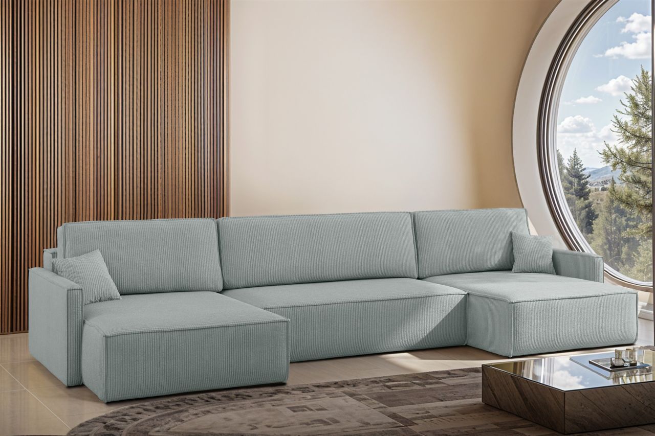 Wohnlandschaft mit Schlaffunktion Sofa LOUIS Stoff Scala Saphire Wohnlandschaft mit Schlaffunktion Sofa LOUIS Stoff Scala Saphire von Fun Moebel
