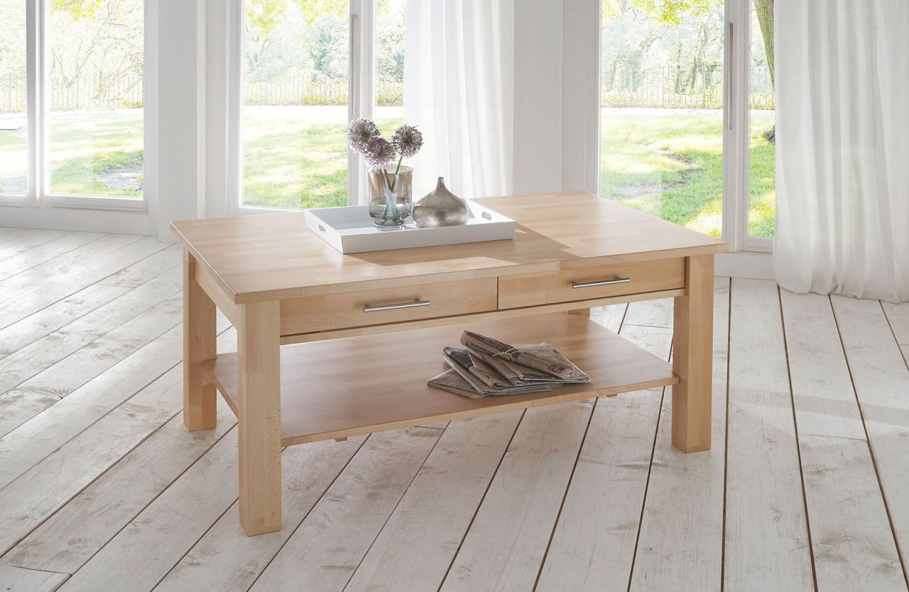 Zeitloser Couchtisch - SIMON - Eiche vollmassiv / Echtholz 135 x 80 cm Zeitloser Couchtisch - SIMON - Eiche vollmassiv / Echtholz 135 x 80 cm von Fun Möbel