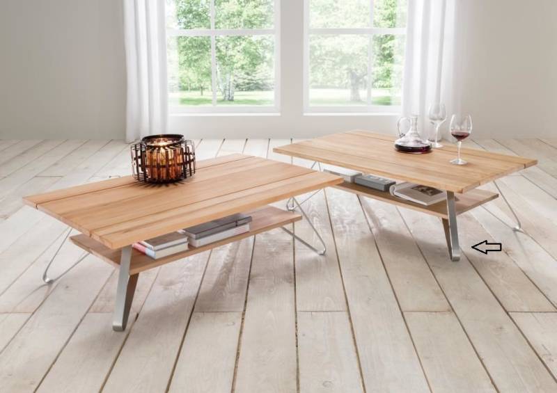 Zeitloser Couchtisch - Veli - Wildeiche Massiv geölt 115 x 75 cm Zeitloser Couchtisch - Veli - Wildeiche Massiv geölt 115 x 75 cm von Fun Möbel