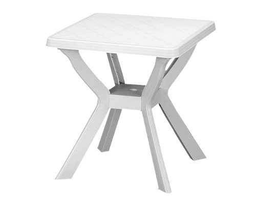 Quadratischer Gartentisch, Made in Italy, 70x70x72 cm, Farbe Weiß von Fun Star