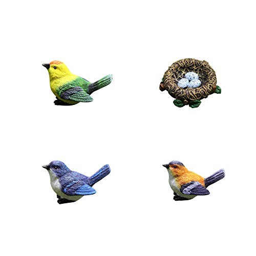 FunAloe Miniatur Vogel Figuren Garten Harz Vogel Dekoration Ornamente Harz Tier Modell Dekoration, Pflanze Blumentöpfe Ornamente Fee Garten Fee (Multicolor) von FunAloe