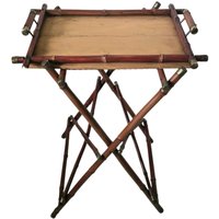 Vintage Bambus Picknicktisch Zusammenklappbar - Mid Century Ständer | Keramiktablett Separat Erhältlich von FunAntic