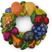 Vintage Bunter Pailletten-Obstkranz Mit Funkelnden Pailletten-Früchten von FunAntic