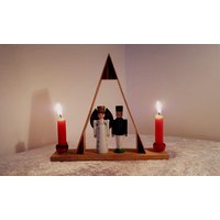 Vintage Deutsche Kerze Weihnachten Holz Von Hand Bemalt Kerzenhalter von FunAntic