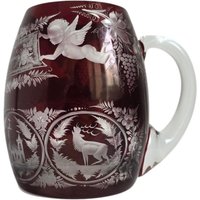 Vintage Entzückender Egermann Boho Kristall Bierkrug Mit Reichhaltiger Verzierung von FunAntic