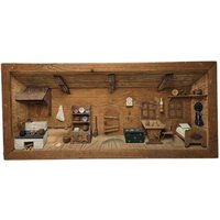 Vintage Erzgebirge 3D Holz Schaukasten Diorama Kunst Wand-Dekor Retro Ddr Erstaunliche Detail von FunAntic