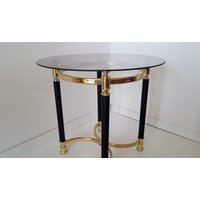 Vintage Hollywood Regency Moderner Chrom Und Rauchglas Tisch von FunAntic