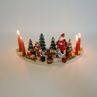 Vintage Kerzenständer Сhristmas Szene Holz Handgemalter Kerzenhalter von FunAntic