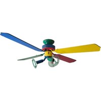 Vintage Memphis Milano Style Mehrfarbiger Deckenlampe Ventilator Design 1990Er Jahre von FunAntic