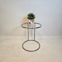 Vintage Mid Century Modern Chrom Und Glas Beistelltisch von FunAntic