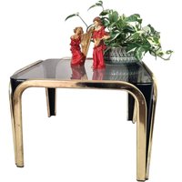 Vintage Mid Century Modern Chrom Und Rauchglas Tisch von FunAntic