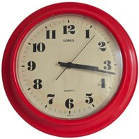 Vintage Mid Century Modern Rote Wanduhr Lorus Made in Japan 70Er Jahre von FunAntic