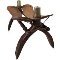 Vintage Mid Century Modern Stuhl in Holzoptik Mit Details Aus Messing von FunAntic