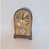 Vintage Mid Century Moderne Tolle Kaminuhr Mit Barometer Weimar 80Er Jahre von FunAntic