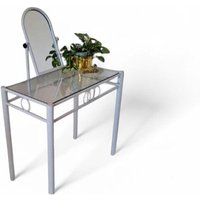 Vintage Mid Century Schminktisch Mit Spiegel Metall Und Glas. Сhair Nicht Enthalten von FunAntic