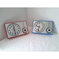 Vintage Mid Century Wand Küche Uhr Mit Timer Weimar Ddr 70S von FunAntic