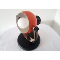 Vintage Orange Schreibtisch Lampe Mid Century Industrial Retro Metallic 70Er Jahre von FunAntic