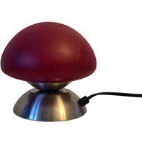 Vintage Pilzlampe Mit Einem Matten Roten Lampenschirm von FunAntic