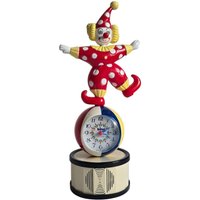 Vintage Seltener Pop Art Tischwecker Clown Auf Einer Kugel Singt Good Morning Starshine Made in Bino Japan von FunAntic