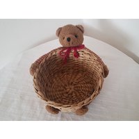 Vintage Teddy Bär Aufbewahrungskorb Kinderzimmer Dekor von FunAntic