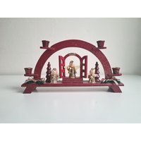 Vintage Weihnachtsbogen Kerzenständer Mit Engelsfiguren Und 4 Kerzen von FunAntic