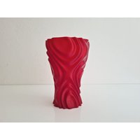 Vintage Y2K Fiberglas Rote Vase von FunAntic