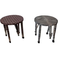 Zebra- Oder Giraffen-Blumenstand - Handbemalter Hölzerner Tier-Riser, Dekorativer Hocker von FunAntic