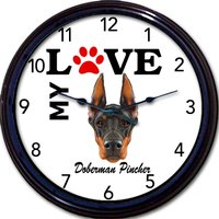 Dobermann Pinscher Wanduhr Hundeliebhaber Home Decor von FunAroundTheClockCo