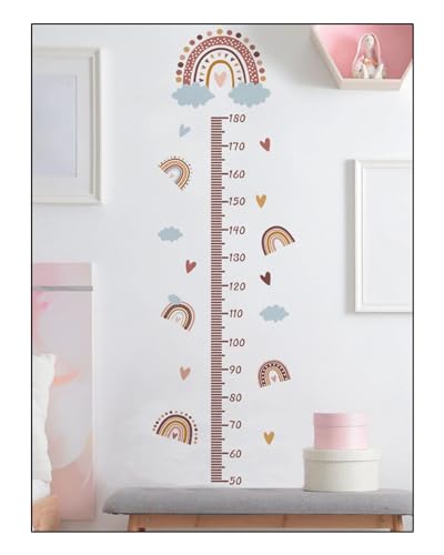FunArtDecor Dekorativer Wandaufkleber, Lineal aus Vinyl zur Messung des Wachstums von Kindern mit Regenbogen und Wolken - misst bis zu 180 cm Höhe. FunArtDecor Dekorativer Wandaufkleber, Lineal aus Vinyl zur Messung des Wachstums von Kindern mit Regenbogen und Wolken - misst bis zu 180 cm Höhe. von FunArtDecor