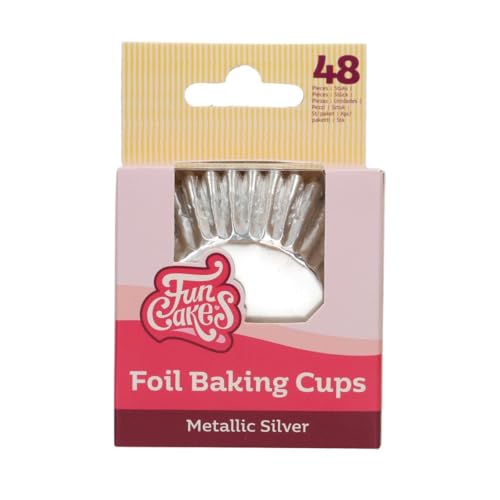 FunCakes Baking Cups Metallic Silber 48 Stück Muffin und Cupcake Förmchen Papier, Folie Backförmchen Papier, Perfekt für Cupcakes und Muffins - Pk/48 FunCakes Baking Cups Metallic Silber 48 Stück Muffin und Cupcake Förmchen Papier, Folie Backförmchen Papier, Perfekt für Cupcakes und Muffins - Pk/48 von FunCakes