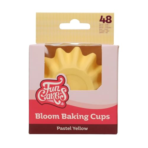 FunCakes Baking Cups Pastell Gelb 48 Stück Muffin und Cupcake Förmchen Papier, Bloom Backförmchen aus beschichtetem Karton, Perfekt für Cupcakes und Muffins - Pk/48 von FunCakes