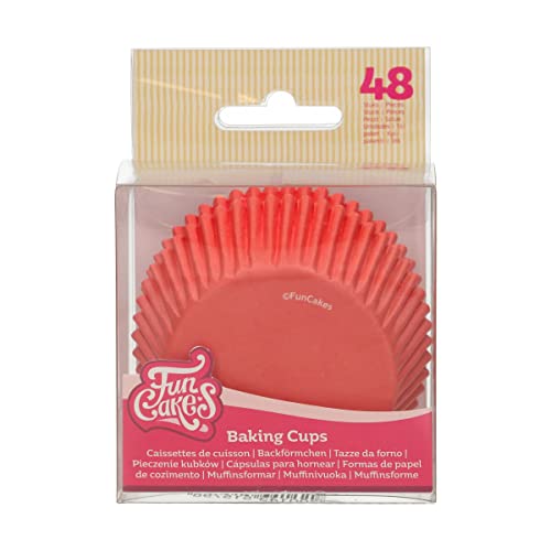 FunCakes Baking Cups Rot: Perfekt für alle Cupcakes, Cupcakes und mehr, Kuchen dekorieren, pk / 48 von FunCakes
