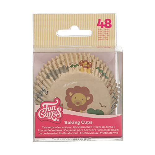 FunCakes Baking Cups Safari Tiere: Perfekt für Safari-Cupcakes, Cupcakes und mehr, Kuchen dekorieren, pk / 48 von FunCakes