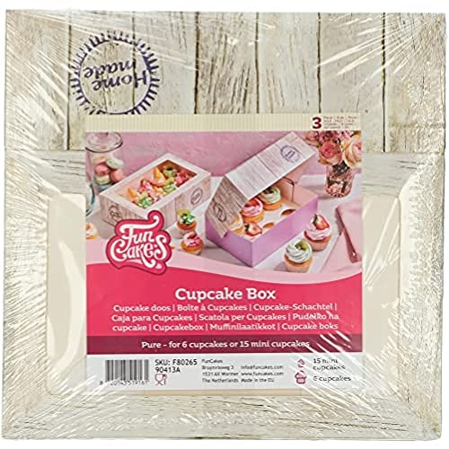 FunCakes F80265 Cupcake Box, Paper, Pure-Cupcakekarton von FunCakes