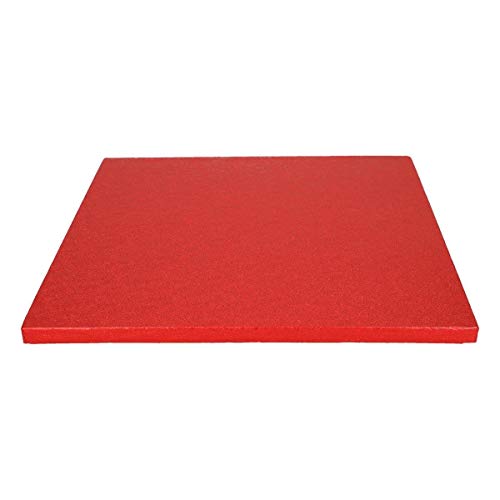 FunCakes FC1130VK Cake Board-Quadratische Kuchenplatte in der Farbe Rot-mehrmals verwendbar-30,5cm, Papier von FunCakes