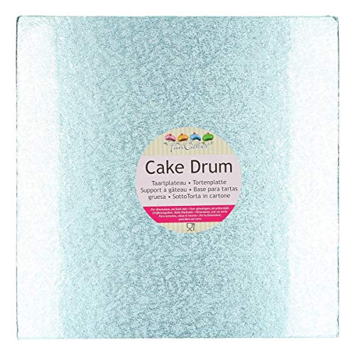 FunCakes FC1730VK Cake Board-Quadratische Kuchenplatte in der Farbe Baby Blau-mehrmals verwendbar-30,5cm, Papier von FunCakes