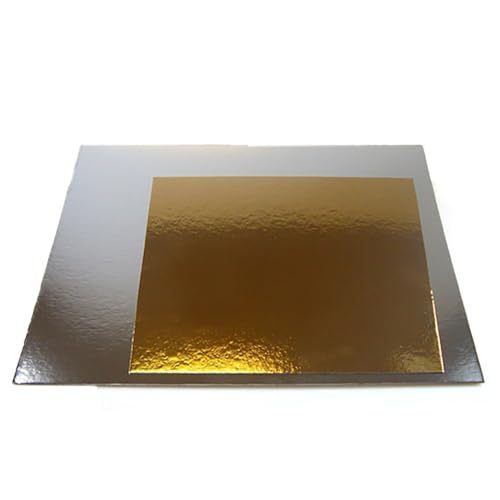 FunCakes FC2730SQ quadratische Kartonunterlagen-Silber/Gold-Größe: 30cm-3 Stück, Karton von FunCakes