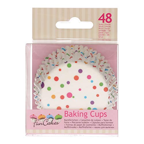 FunCakes FC4027 hochwertige Muffinförmchen/Backförmchen-Konfetti-mit fettdichter Beschichtung-perfekt für Cupcakes, Muffins oder Brownies-48 Stück, Papier von FunCakes