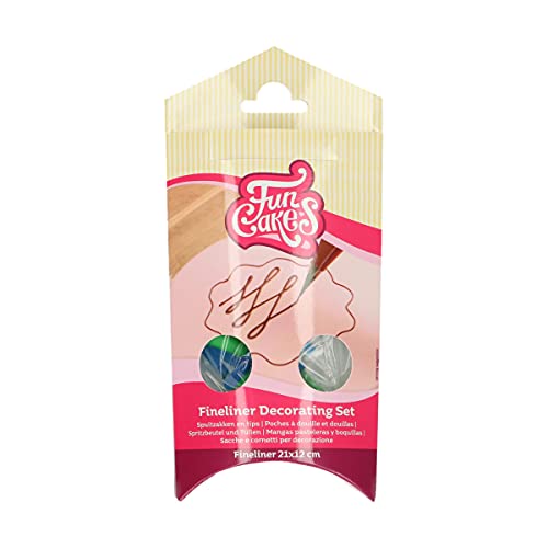 FunCakes Fineliner Spritzbeuteln: Machen Sie die feinsten Dekorationen, wiederverschließbare Tipps, Set 10 Stück von FunCakes
