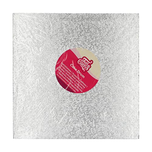 FunCakes Tortenplatte Quadrat 27,5 cm - Silber: Quadratische Tortenplatte, Sockel zum Präsentieren von Torten, hochwertige Qualität, luxuriöse Optik, 1 Stück. von FunCakes