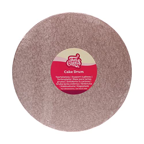 FunCakes Tortenplatte Rund Ø25 cm - Roségold: Runde Tortenplatte, Boden zum Präsentieren von Torten, hochwertige Qualität, luxuriöse Optik, 1 Stück. von FunCakes