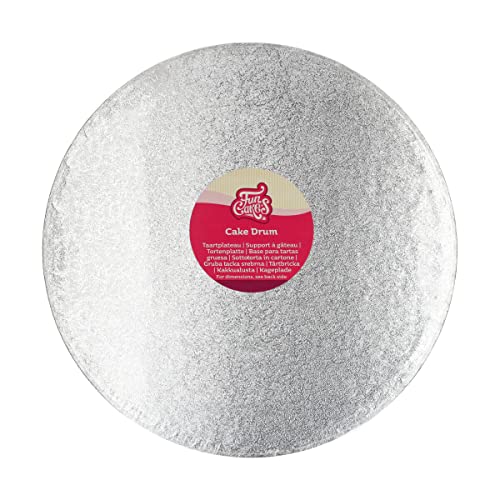 FunCakes Tortenplatte rund Ø33 cm - Silber: runde Tortenplatte, Boden zum Präsentieren von Torten, hochwertige Qualität, luxuriöse Optik, 1 Stück. von FunCakes