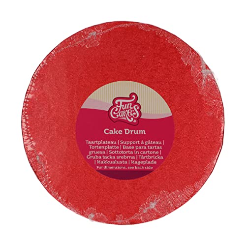 FunCakes Tortenplatte rund Ø20 cm - Rot: Runde Tortenplatte, Basis für die Präsentation von Torten, Hohe Qualität, Luxuriöses Aussehen, 1 Stück. von FunCakes