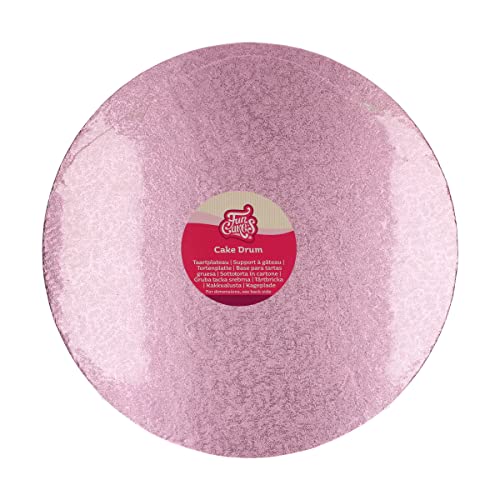 FunCakes Tortenplatte rund Ø35,5 cm - Rosa: Runde Tortenplatte, Basis für die Präsentation von Torten, Hohe Qualität, Luxuriöses Aussehen, 1 Stück. von FunCakes