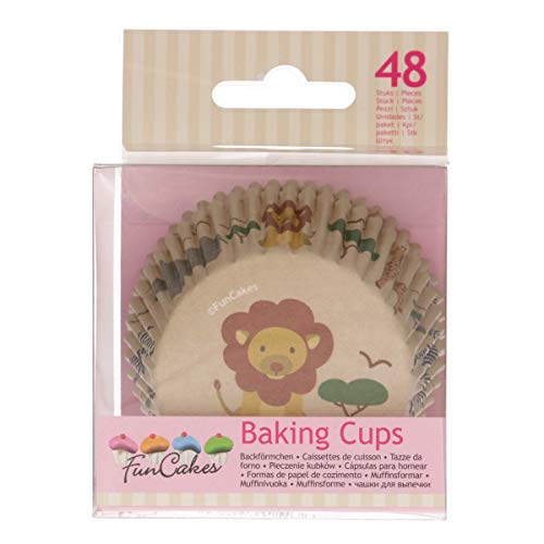 FunCakes FC4017 hochwertige Muffinförmchen/Backförmchen-Safaritiere-mit fettdichter Beschichtung-perfekt für Cupcakes, Muffins oder Brownies-48 Stück, Papier von FunCakes