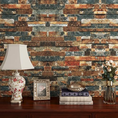 FunStick 40CM×12M Küchenrückwand Tapete Ziegeloptik 3D Optik Braun Rot Blau Klebefolie Wand Selbstklebend Steinoptik Küchenfolie Blau Braun Selbstklebende Folie für Möbel Schlafzimmer Badezimmer Kamin FunStick 40CM×12M Küchenrückwand Tapete Ziegeloptik 3D Optik Braun Rot Blau Klebefolie Wand Selbstklebend Steinoptik Küchenfolie Blau Braun Selbstklebende Folie für Möbel Schlafzimmer Badezimmer Kamin von FunStick